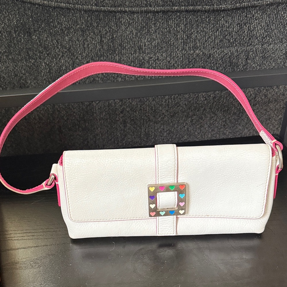 Dooney & Bourke White and Pink Shoulder Bag